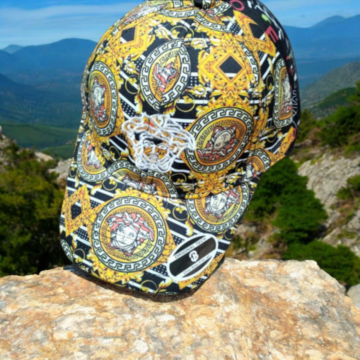 versace- inspired baoque medusa cap-premium streetwear style