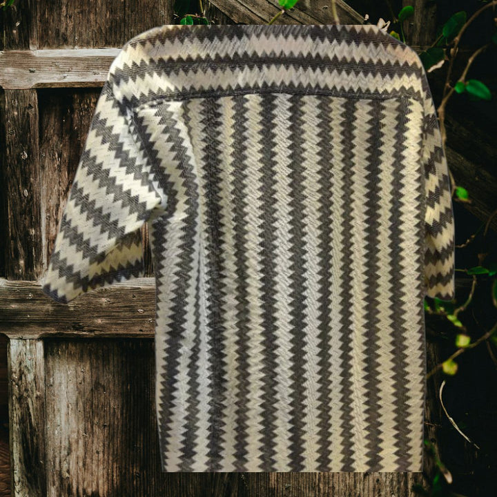 zigzag earth tone woven shirt