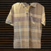 Mens casual striped polo shirt with chest pocket