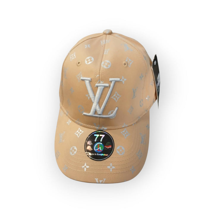 Beige LV-INpired monogram Baseball cap- Unisex Street Wear Hat