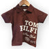 Boys Maroon Tom HIlFi graphic polo T-Shirt