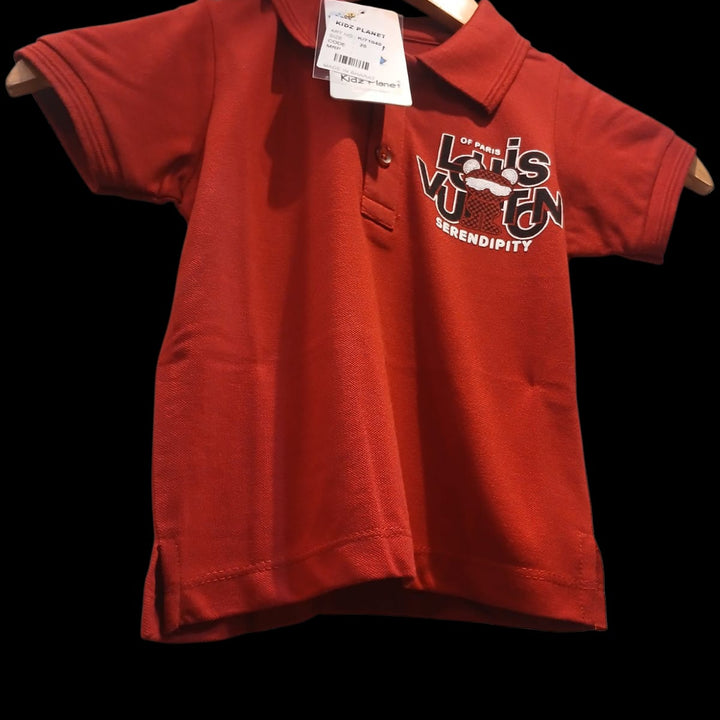 Boys Red Graphic inspired POlo T-shirt
