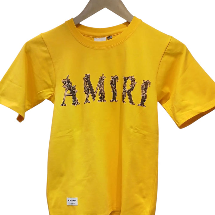 Amiri Boys Bold Yellow Graphic Logo T-shirt