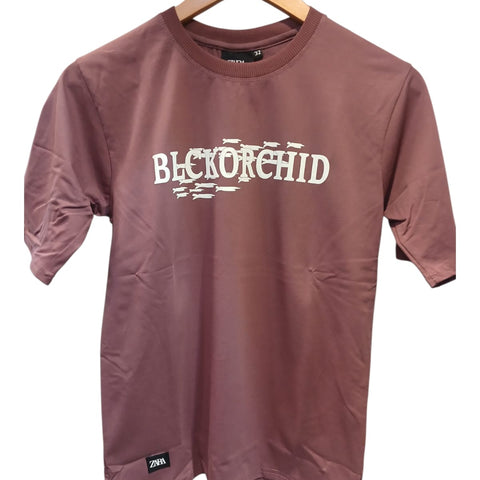 Boys Black Orchid Graphic Printed T-shirt -Mauve