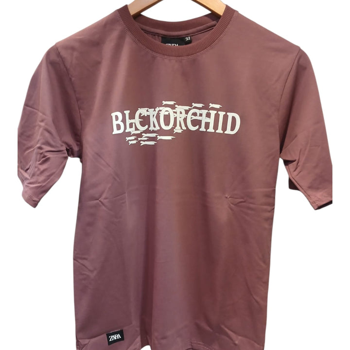 Boys Black Orchid Graphic Printed T-shirt -Mauve