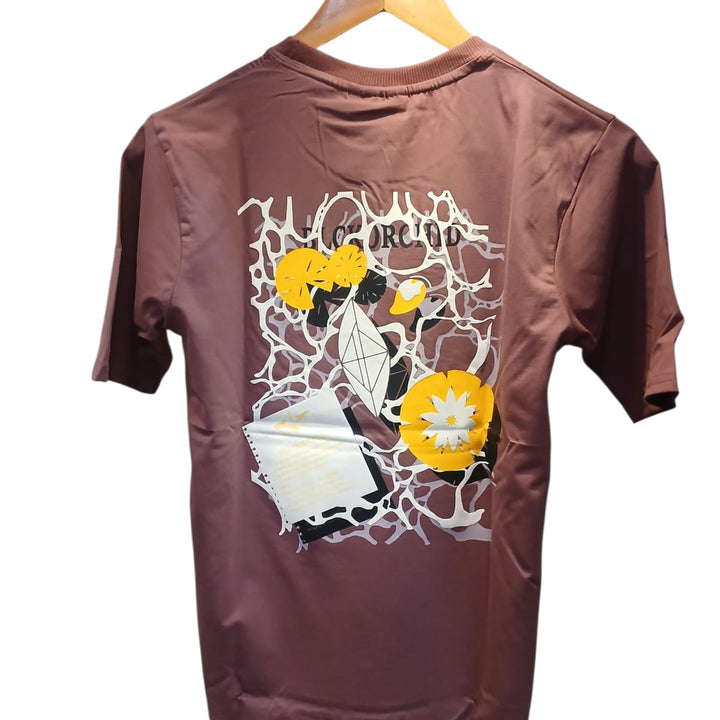 Boys Black Orchid Graphic Printed T-shirt -Mauve