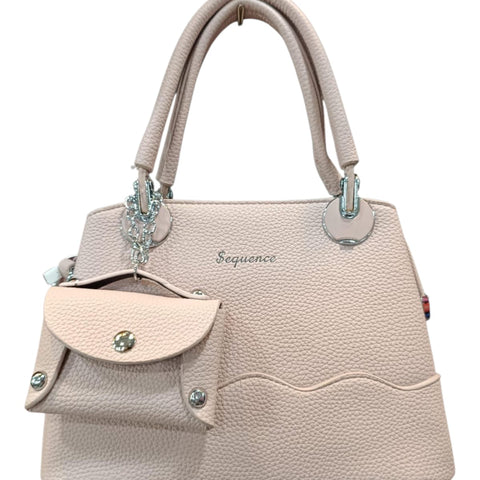 Elegant Faux Leather handBag With Floral Charm