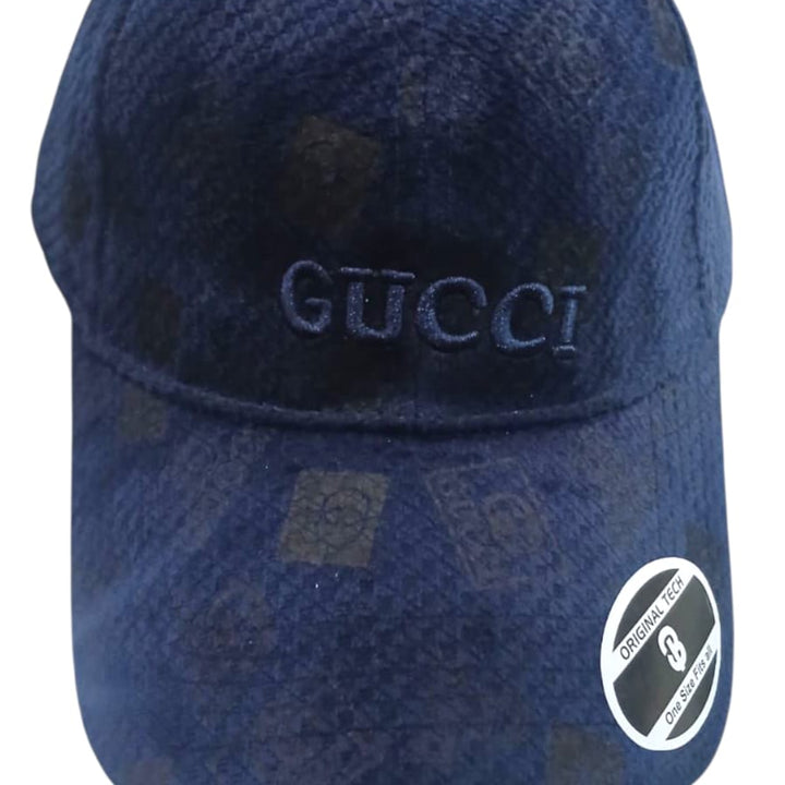 Mens Designer Textured Navy Blue Baseball Cap
