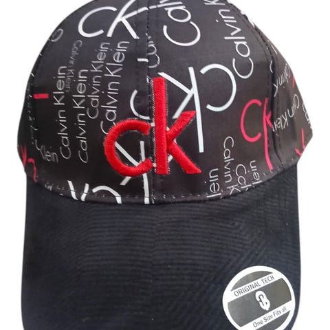 Calvin Klein Monogram Logo Print BaseBall Cap-Black &Red