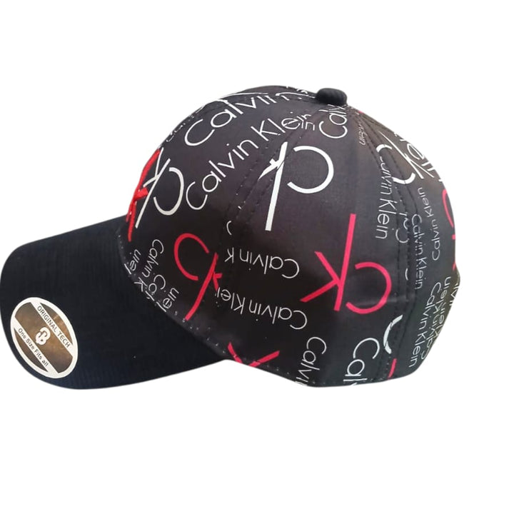 Calvin Klein Monogram Logo Print BaseBall Cap-Black &Red