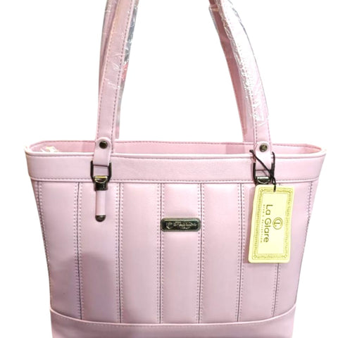 La Grace Elegant Blush Pink Faux Lesather Shoulder Tote Bag