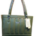 LA Glare Olive Green Faux Leather Shoulder ToteBag For Women