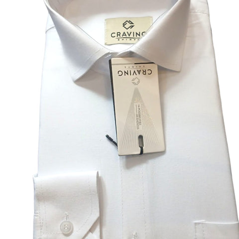 Craving Mens Classic White Formal Shirt