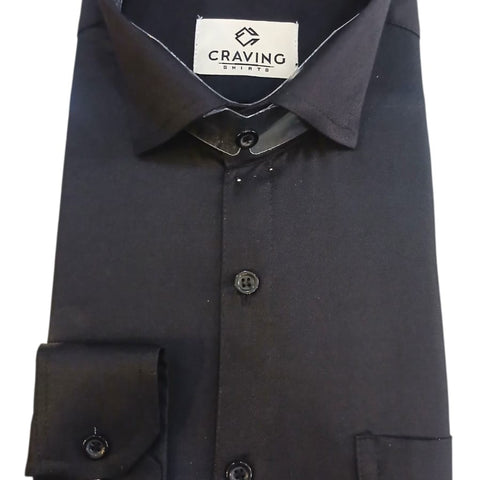 Craving Mens Clasic Formal Black Shirt