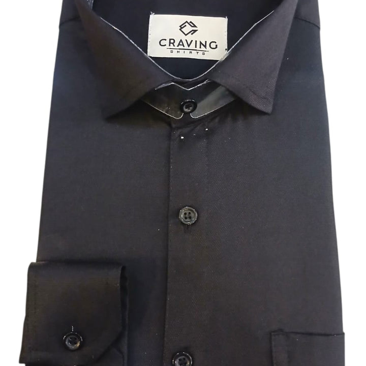 Craving Mens Clasic Formal Black Shirt