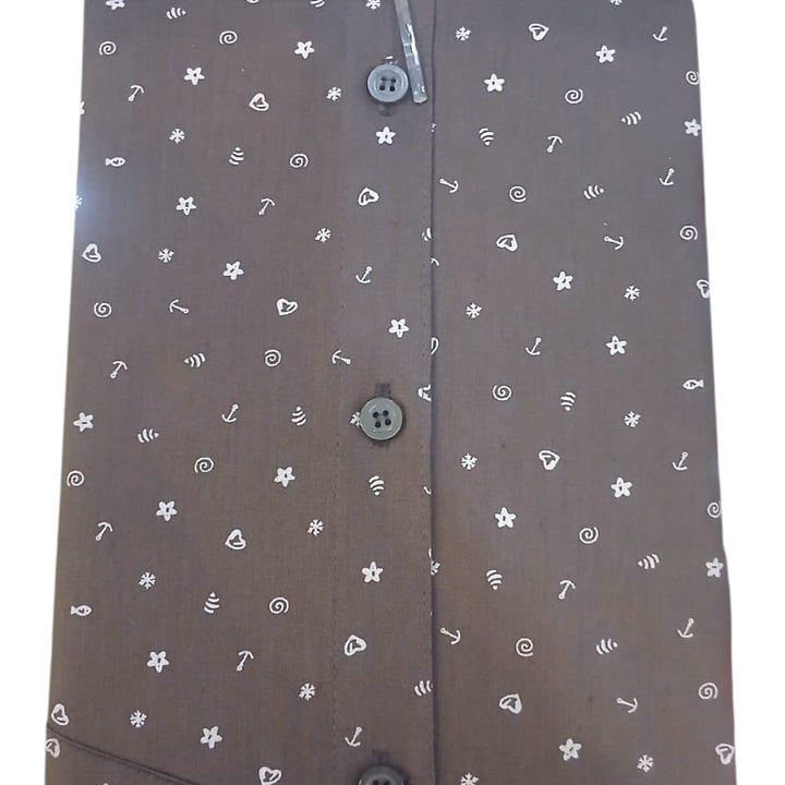 Craving Mens Slim Fit Printed Casual Shirt -Dark Brown