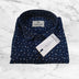 Craving Mens Navy Blue Printed Cotton Shirt