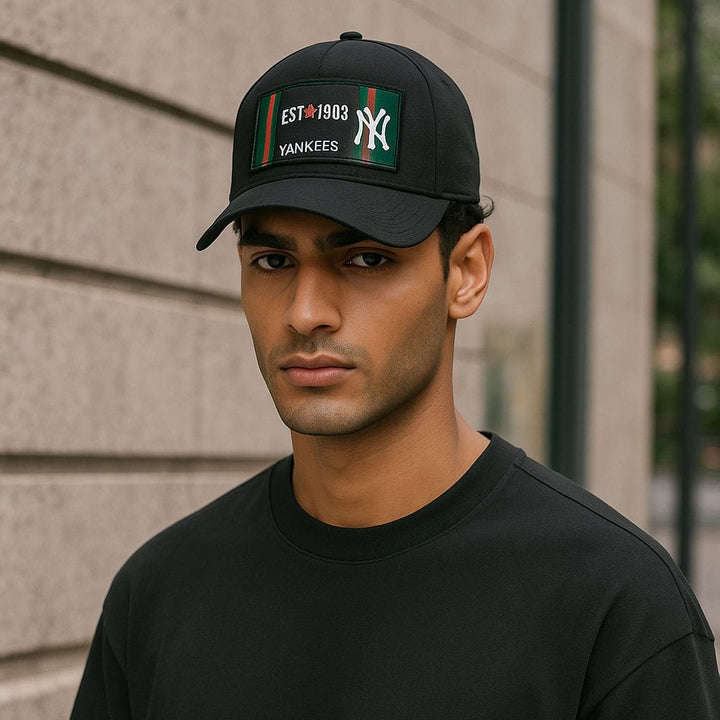 Black Yankees BaseballCap-Est1903Embroidered Design