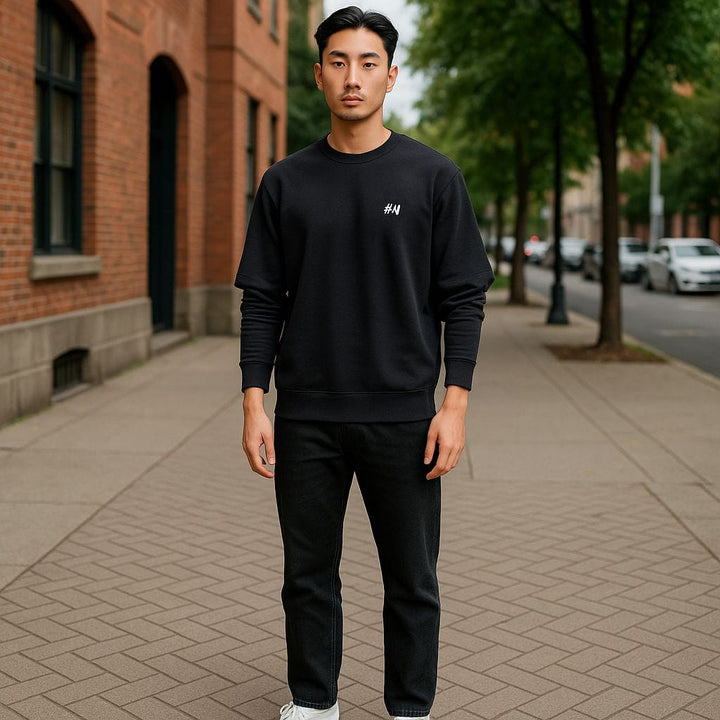 H&M full sleeve Cotton Black T-shirt Size Xl