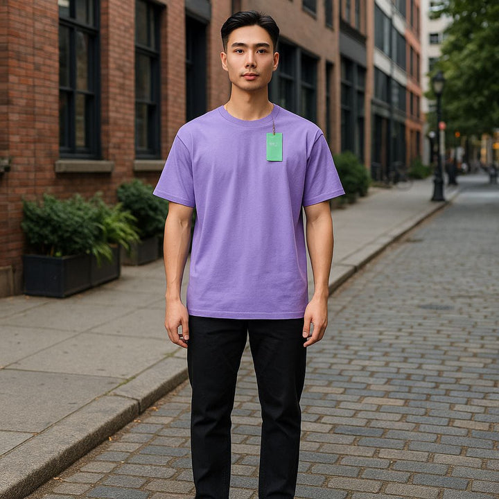 Mens Classic Lavender Crew Neck T-shirt SizeXl