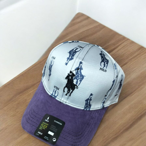 polo ralph lauren two-tone flexfit cap with all -over pony print