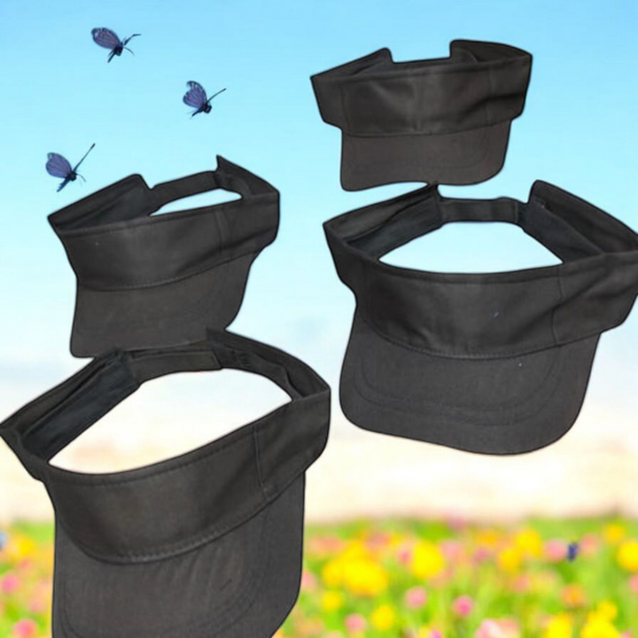 unisex black adjustable sun visor cap
