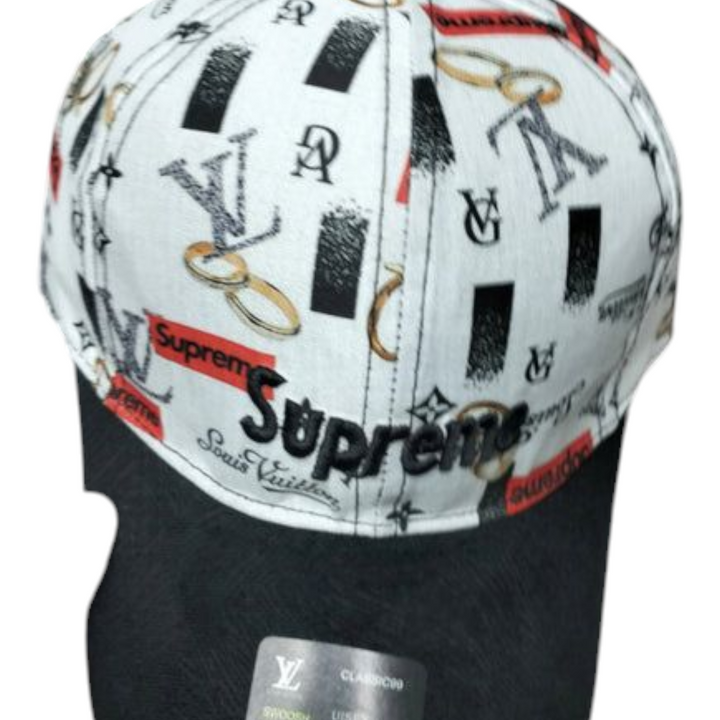 designer-inspired supreme louis vuitton style printed cap