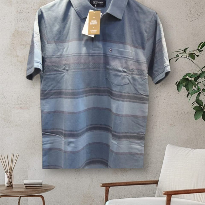 Mens classic striped polo-t-shirt-guttermannurban basic collection