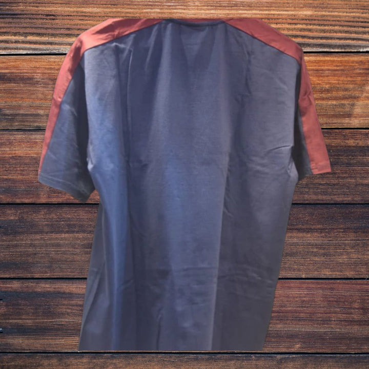 Mens tommy hilfiger graphic t-shirt-navy blue with shoulder stripe& hilfiger 1985 print