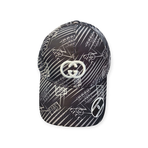 Gucci inspired monogram print Baseball cap- Black& white street Style