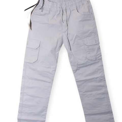 Mens Beige Cargo pants with drawstring waist