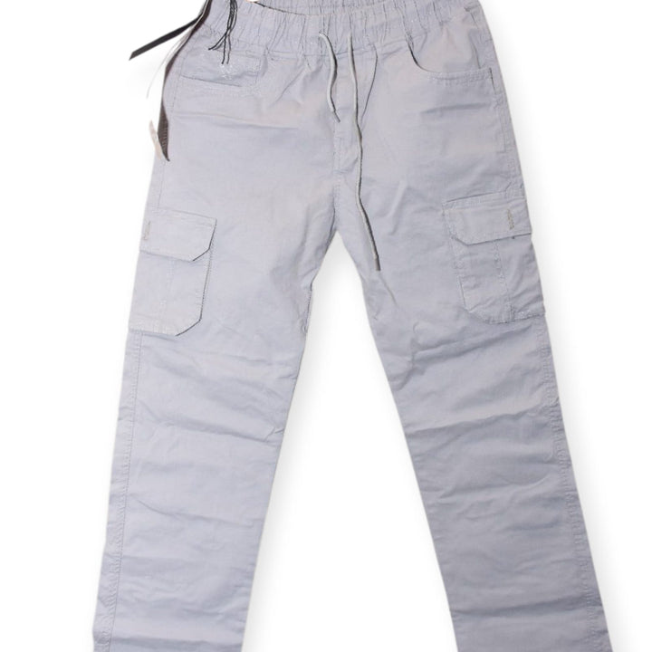 Mens Beige Cargo pants with drawstring waist