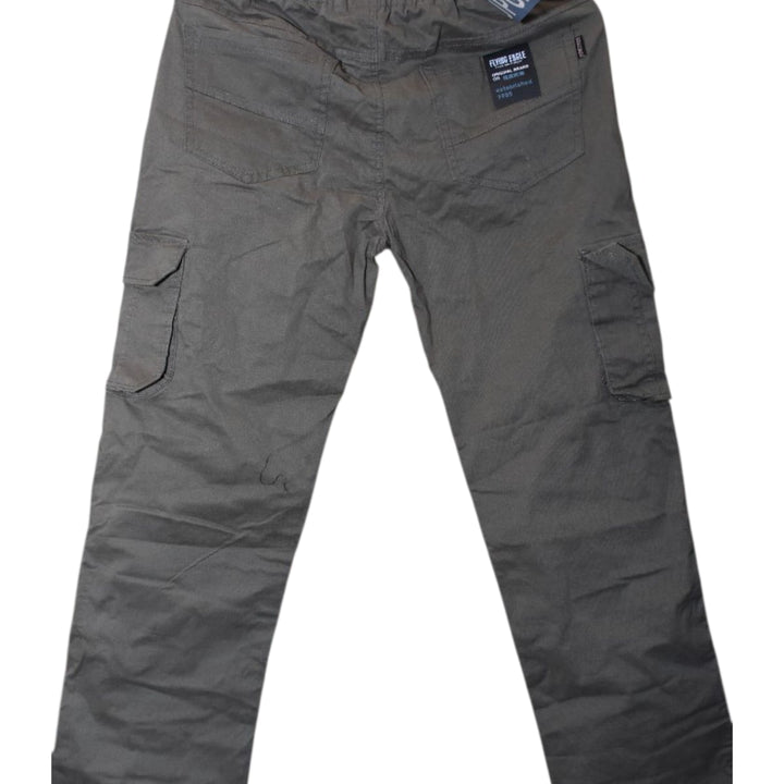 Mens beige cargo jogger pants with drawstring waist