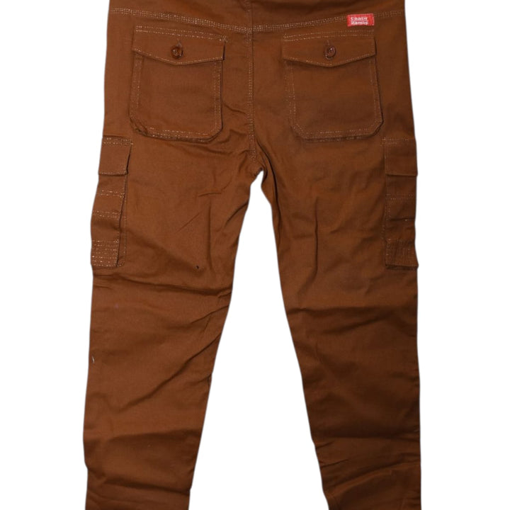 Mens Brown cargo jogger  Pants with Drawstring waist