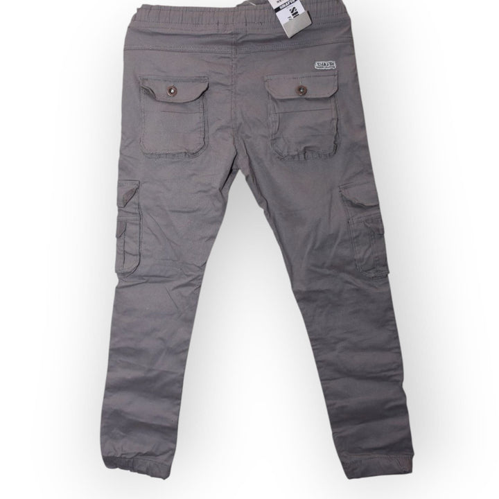 Mens Charcoal gray cargo jogger Pants with drawstring waist