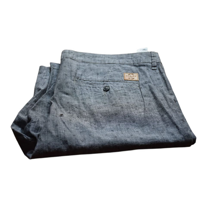 Mens Casual Chambray cotton short-Light Grey