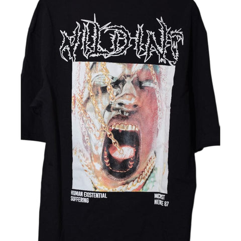 Black Graphic Print Oversized Tshirt -ExistentialSuffering Edition