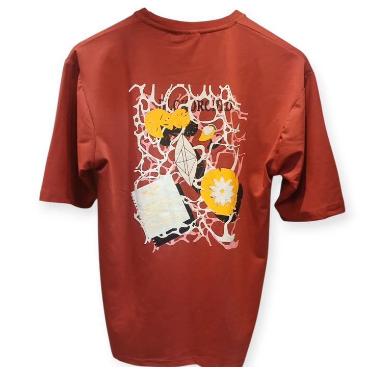 Zara Men Red Graphic T-shirt-BlackOrchid -Print