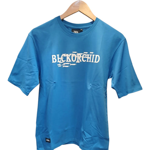 Zara Boys Graphic Print t-shirt blue Black Orchid -Design