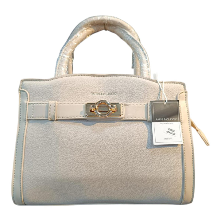 Elegant faux leather Sequence hand Bag With floral Charm