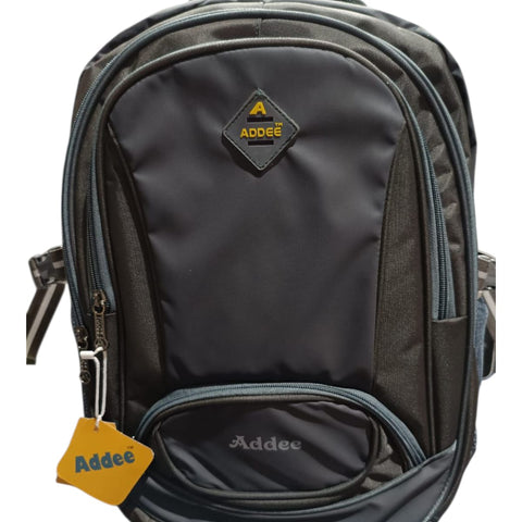 Addee Multi-ComPartment Water-Resistant BackPack-Black&Grey