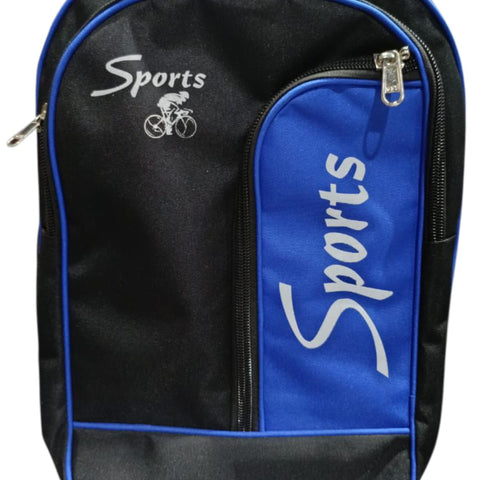 Stylish Sports backpack With front zipper Pocket-Black&blue