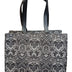 Elegant Black & white Floral Printed handbag With faux Leather Handles