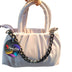 Elegant Pleated handbagwith Chain strap-softgrey