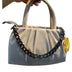 Elegant Pleated HandHeld Bag With Black ChainAccent-Beige