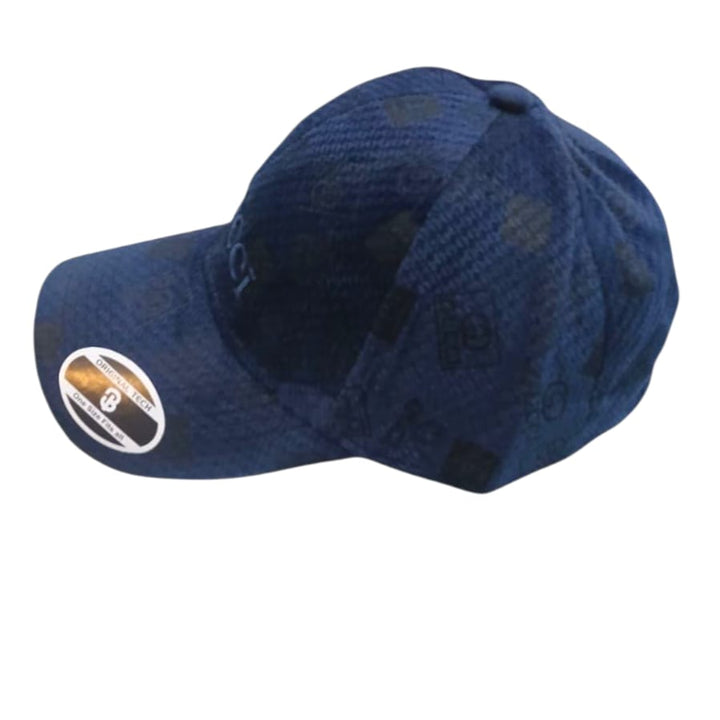 Mens Designer Textured Navy Blue Baseball Cap