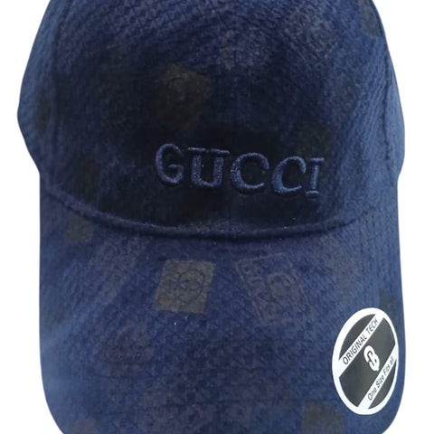 Mens Designer Textured Navy Blue Baseball Cap