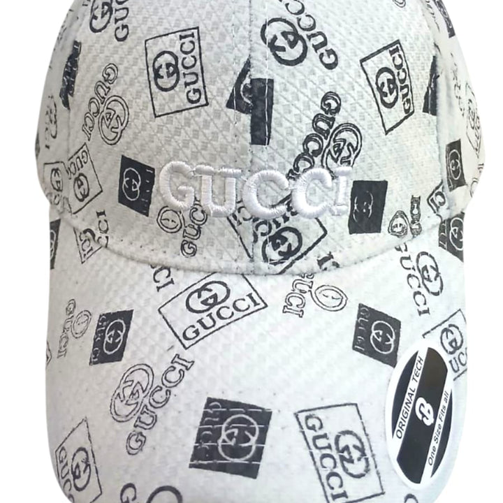 Stylish white Gucci -Inspired Printyed Baseball Cap