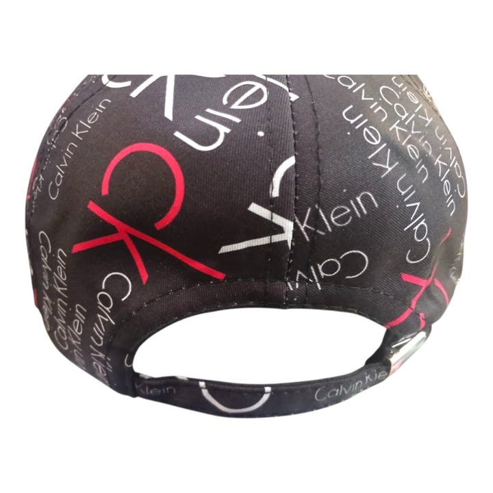 Calvin Klein Monogram Logo Print BaseBall Cap-Black &Red