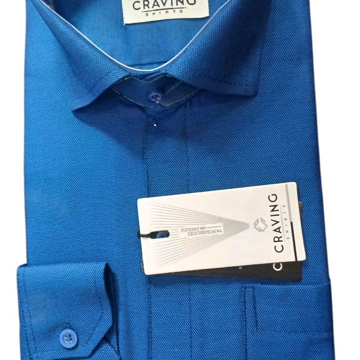 Craving Shirts Mens Formal Blue Classic